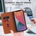thumbnail image 5 of Feishell Wallet Case Designed for iPhone 12 Pro (6.1 inch),Compatible with MagSafe Charger,Stylish PU Leather Magnetic Closure Folio RFID Blocking Protection Card Slots Flip Kickstand Phone Case,Brown, 5 of 10