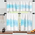thumbnail image 3 of LALILO Kitchen Curtains and Valances Set of 3 36" Blue Water Window Treatment Tiers for Window Decor, 3 of 5