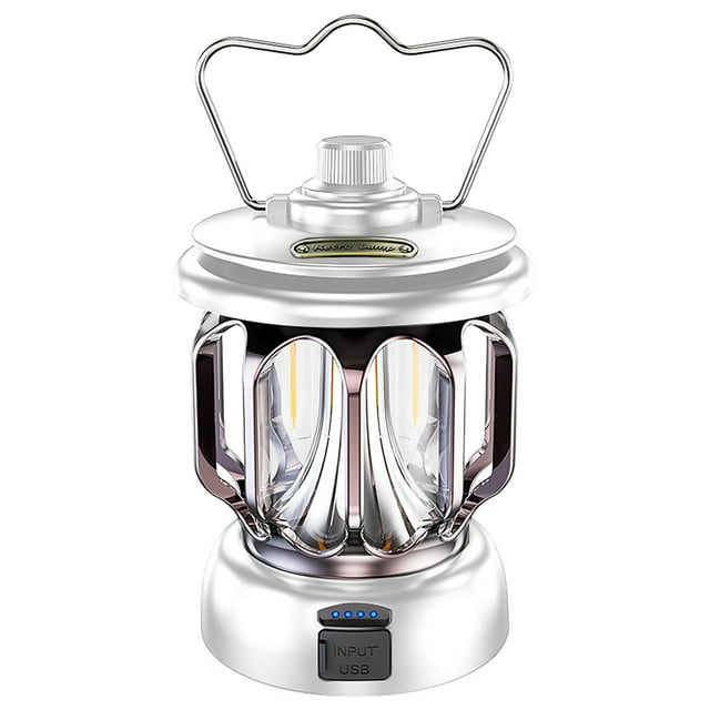 Rechargeable Vintage Lantern LED Metal Hanging Lantern Table Lamp for Indoor Outdoor Camping