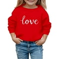 thumbnail image 5 of Gelikeya Toddler Kids Girls Sweatshirts Valentine's Day Fashion Cute Shirts Long Sleeve Round Neck Pullover Tops 2-9Y #07 Red & 6-7 Years, 5 of 5