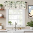 thumbnail image 2 of Valance Curtains for Windows Ombre Green Eucalyptus Leaf Kitchen Curtians Window Treatment Vintage Branch Plant Topper Curtain Rod Pocket Valances for Kitchen Bathroom Living Room 42x12in, 2 of 9