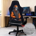thumbnail image 3 of SCRAWLGOD Cool Skeleton Print Black 4 Pieces Gaming Chair Cover with Armrest Slipcovers Stretchy Washable Computer Chair Seat Slipcovers Cat Scratch Proof, 3 of 7