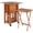 Teak, variant on HomeStock 5-Piece Snack Table Set with Double Drop-Leaf Storage Table, 4 Folding Snack Tables, Grooved Slots, Solid Wood Design, and Rolling Casters-Color:Teak