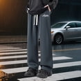 thumbnail image 2 of CONROSES Mens Fleece Baggy Sweatpants Letter Graphic Y2K Pants for Men Casual Wide Leg Elastic Waist Drawstring Soft Loose Sports Joggers With Pockets, 2 of 8