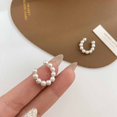 thumbnail image 4 of French Pearl Clip On Hoop Earrings 2Pcs Bone Cuff Earrings No Piercing Timeless Elegance, 4 of 4