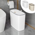 thumbnail image 1 of Basurero Pequeño para Baño, 13 L, con Pedal, Diseño de Doble Capa Antiolores, de Plástico Blanco y Amarillo, con Tapa para Baño y Sala de Estar., 1 of 6