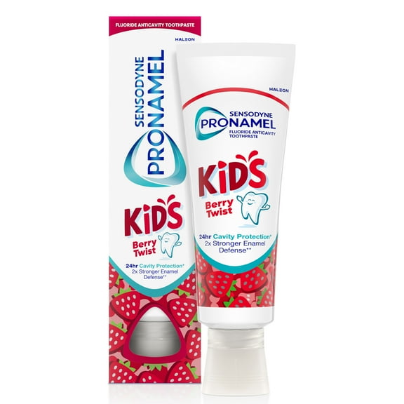 Sensodyne Pronamel Kids Toothpaste, Fluoride Anticavity Toothpaste, Cavity and Enamel Protection, for Ages 2 , Berry Twist Flavored, 4 Oz