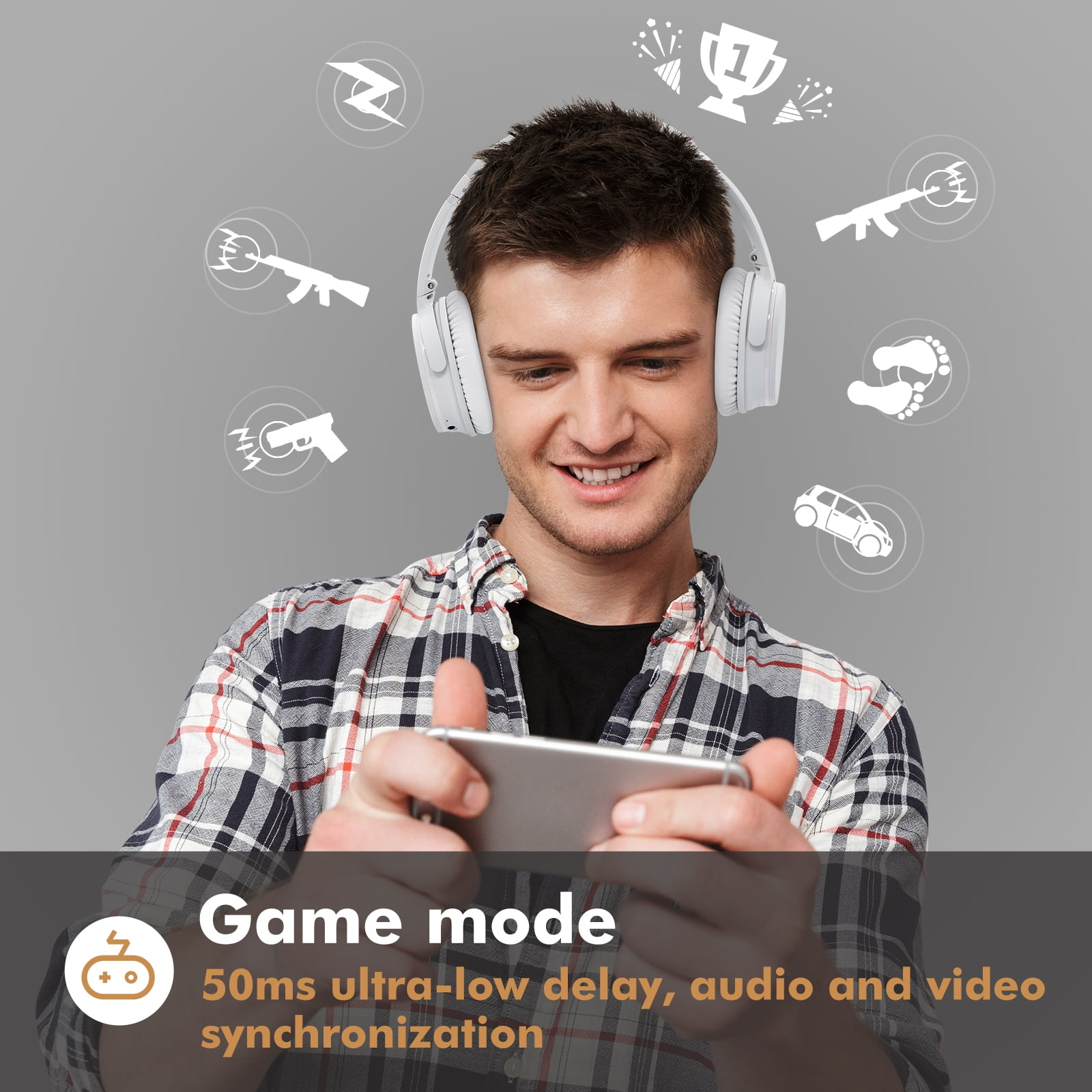 Srhythm NiceComfort 25 Adaptive Hybrid Noise Cancelling Headphones Wireless,with Spatial Audio,ENC,Low Latency Game Mode