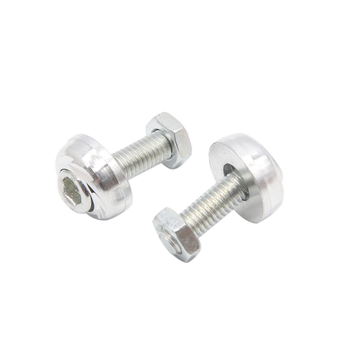 6pcs Silver Tone 6mm Thread Diameter Motorcycle License Plate Frame