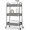 Grey, variant on Rolling Storage Cart, 4 Tier Metal Utility Cart with Wheels & Hooks, Craft Art Esthetician Organizer, Easy Assembly Cart for Office Bathroom Kitchen Kids' Room Classroom Black