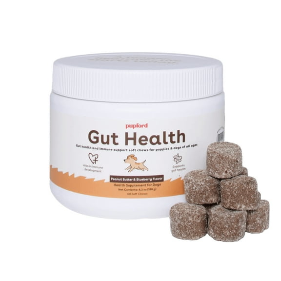 Pupford Gut Health Immunity Supplement for Dogs, Peanut Butter and Jelly Flavor