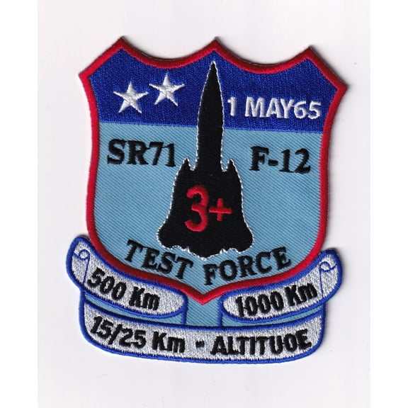 Lockheed Martin® SR-71 F-12 Test Force, 1 May 1965, 4 inch, Hook and Loop, Officially Licensed