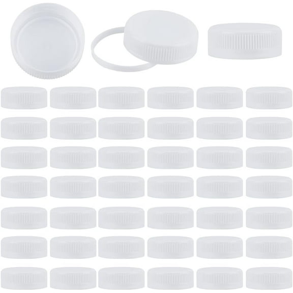 100Pcs White Screw-On Caps Reusable Plastic Bottle Caps White Plastic Seal Lid Screw Bottle Cap Replacement Lid Twist Cap for Juice Bottles Handmade Decorations - Inner Diameter 38mm