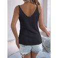 thumbnail image 3 of Dycnvjo Women Knit Sweater Vest Tops Y2k Button Front V-Neck Sleeveless Crochet Going Out Tank Top Streetwear Black XL, 3 of 8
