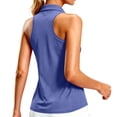 thumbnail image 3 of AHTJRT Womens Golf Shirts Sun Protection UPF 50+ V Neck Sleeveless T-Shirts Quick Dry Summer Workout Running Tennis Tank Tops Blue XL, 3 of 10