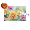 thumbnail image 3 of Chrysanthemums in Watercolor Glass Cutting Board Large 12 in x 15 in, 3 of 5
