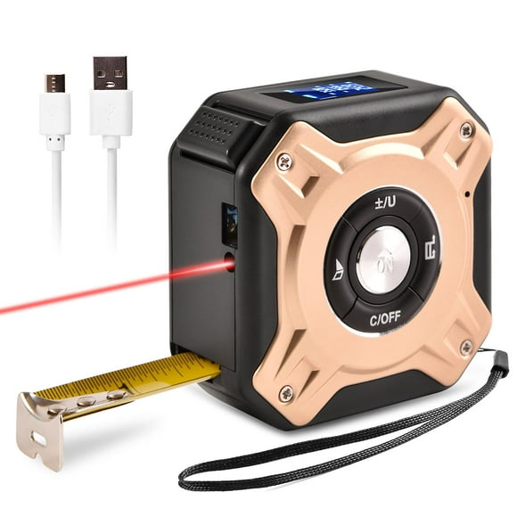 40 Meter Laser Measure Tool Gold Digital Tape Measure