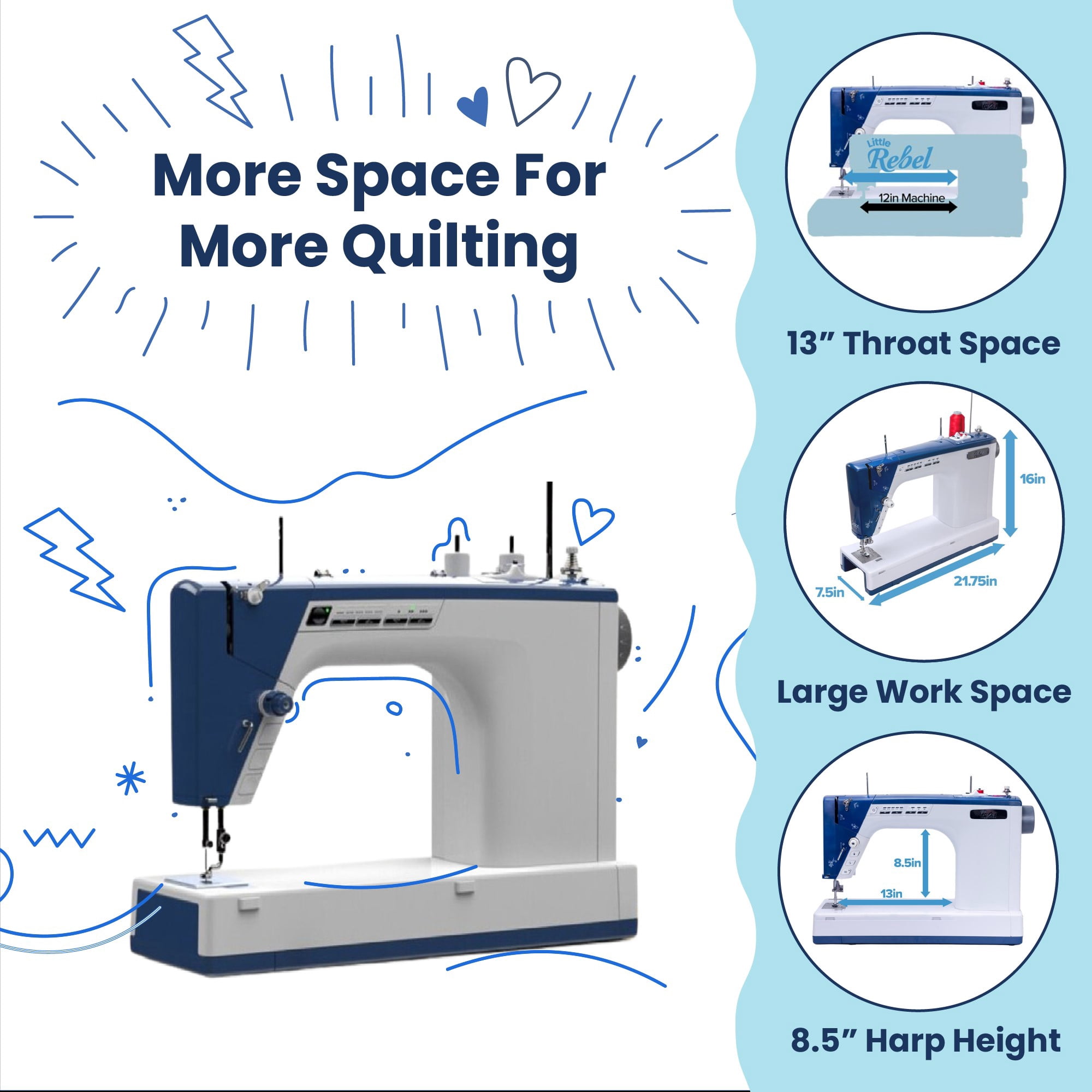 The Grace Company  Little Rebel | Easy to Use Quilting and  Sewing Machine