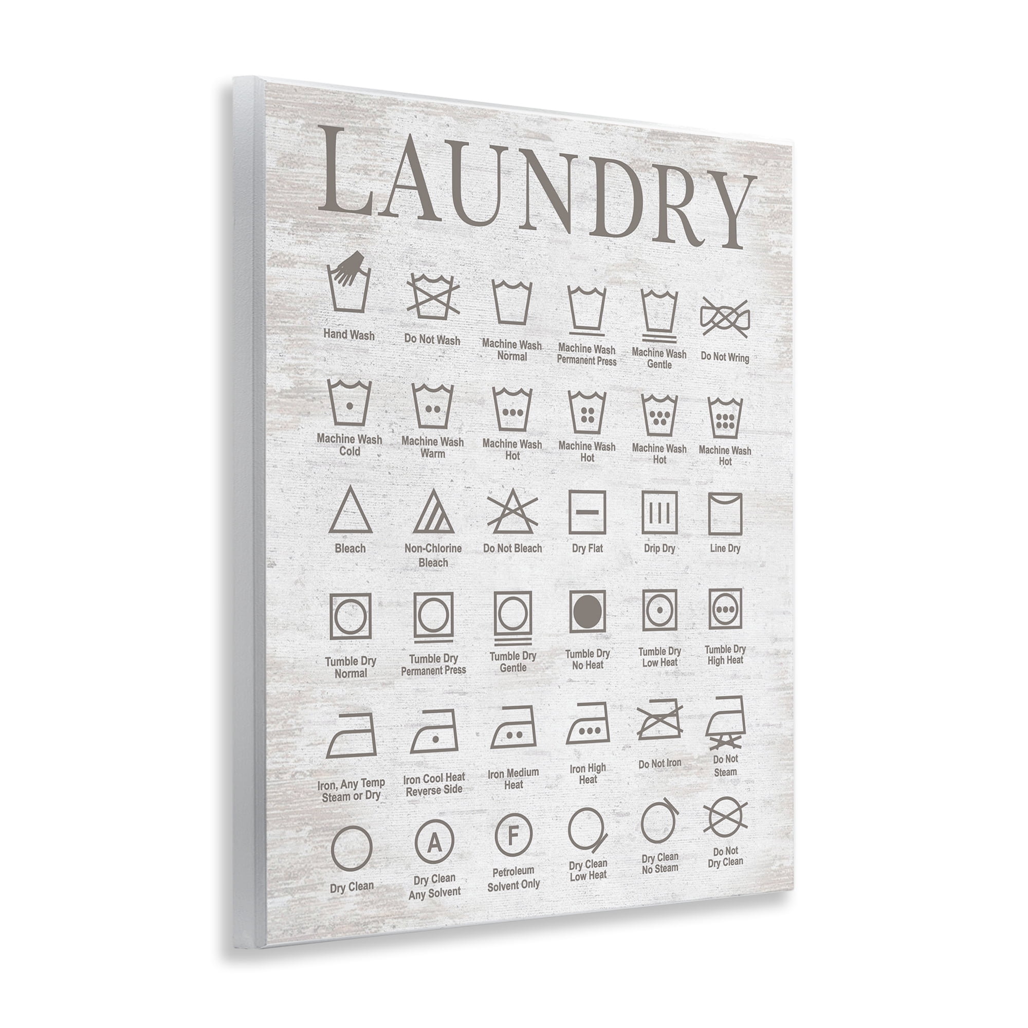 Stupell Industries Laundry Symbols Guide Typography Painting Unframed Art Print Wall Art, 11 x 14