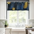 thumbnail image 6 of 2 Pack Valances Window Treatments, Golden Palm Leaf Plant Blackout Drapes Adjustable Curtain Valances for Windows Living Room Kitchen Over Sink, 18x52 Inch Rod Pocket Valances, 6 of 6
