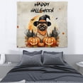 thumbnail image 3 of Happy Halloween Siamese Witches Hat Pumpkin Carving Tapestry Cat Lover Kitten Owner Gifts Wall Hanging Backdrop Home Decor - 02019, 3 of 5