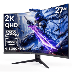 CRUA 27-Inch Curved Gaming Monitor, 260Hz, 2K QHD