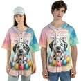 thumbnail image 4 of Happy Easter Dalmatian with Bunny Ear Headband and Flowers All Over Print 3D Baseball Shirt Dog Lover Softball Sport - 13001, 4 of 6
