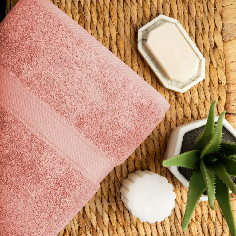 Premium Cotton 800 GSM Heavyweight Plush Luxury 9 Piece Bathroom Towel Set,  Tea Rose Pink - Blue Nile Mills