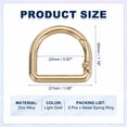thumbnail image 2 of Uxcell D Shaped Spring Snap Keychain Clip, 10 Pcs Metal Trigger Keychain Hook for Purses Wallet Belts Light Gold 27 mm, 2 of 7