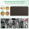 thumbnail image 6 of Costway 105 Gallon Outdoor Resin Deck Box All Weather Lockable Storage Container Brown, 6 of 10