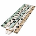 thumbnail image 2 of Teal Brown Paw Print Runner Rug 2x6 FT,Non Slip Hallway Rugs,Vintage Farmhouse Wooden Grain Washable Soft Floor Carpet Throw Runner Carpet Long Rugs for Entryway Kitchen Bedside Sliding Door, 2 of 8