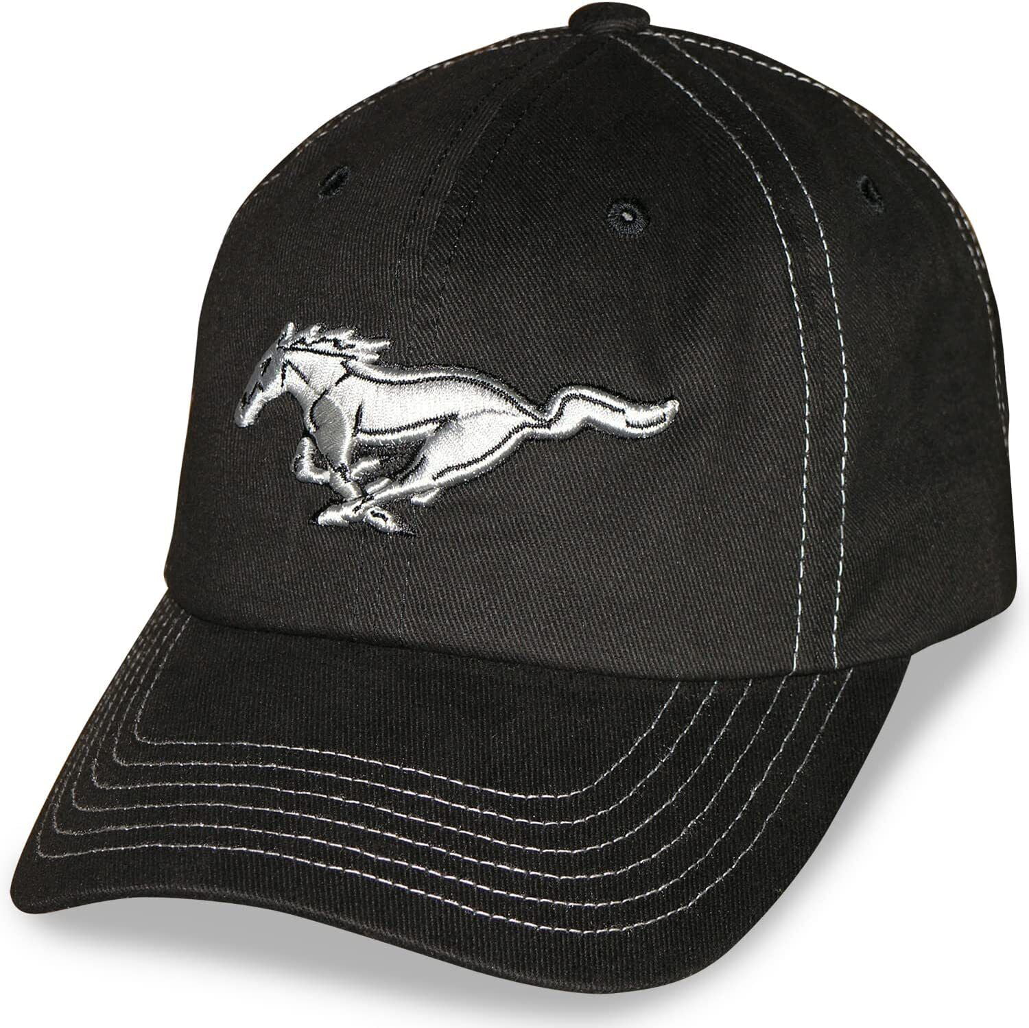 Ford Mustang Pony Logo Baseball Cap Car Auto Racing Hat Black Official ...