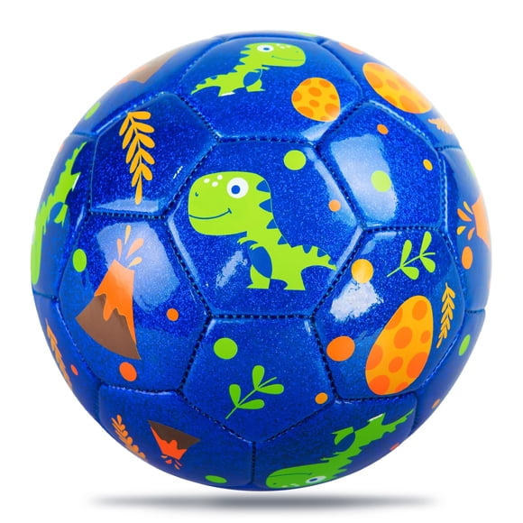Balón de fútbol INPODAK para niños pequeños, tamaño 2, con bomba, red y purpurina