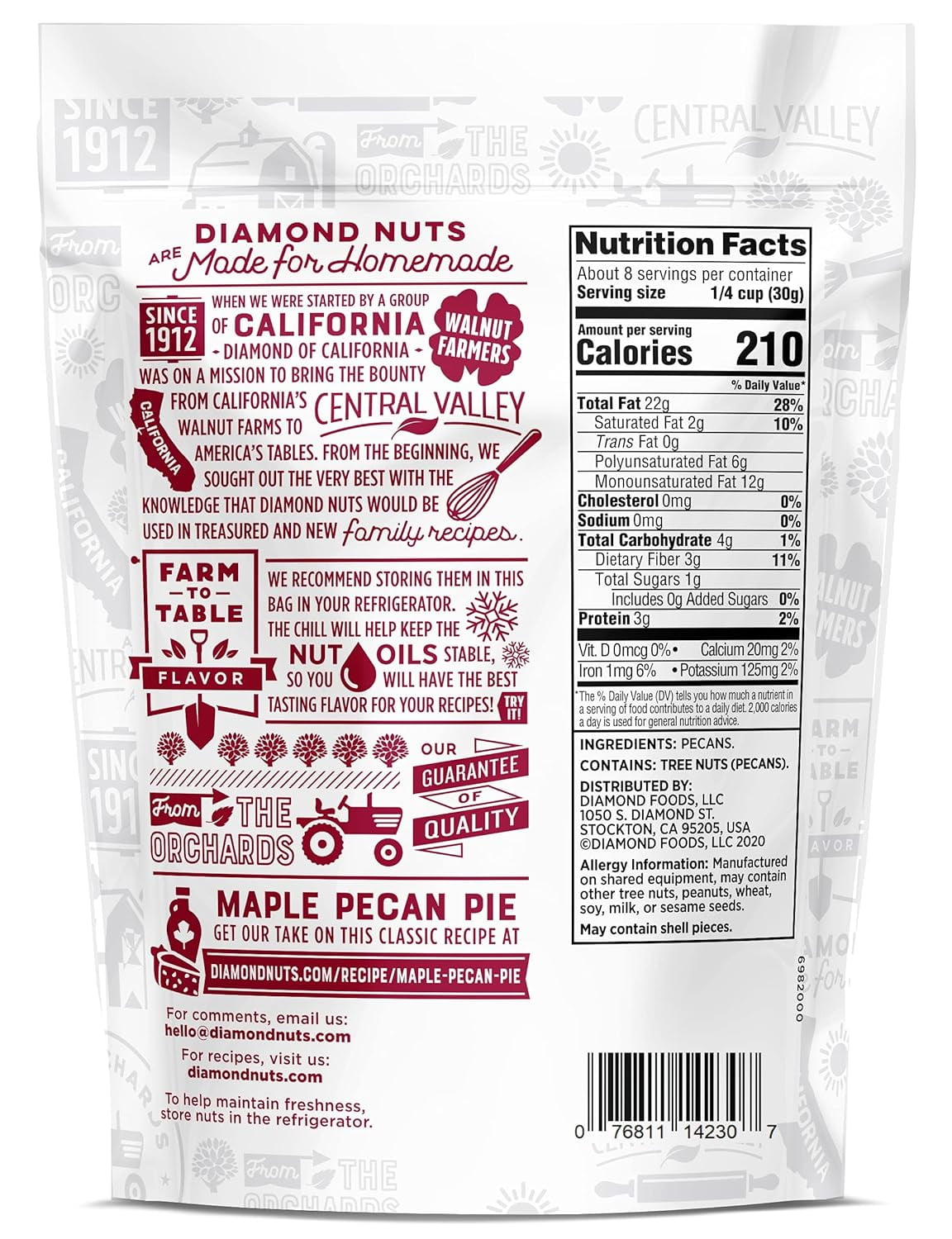 Diamond Of California Chopped Pecans 16oz