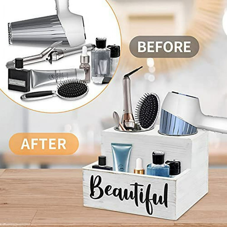 Buy Wholesale China Wall Mount Hair Tools Organizer Bathroom Vanity Caddy  Wooden Hair Accessories Organizer Blow Dryer Holder With 4 Hooks & Wooden Hair  Dryer Holder at USD 4