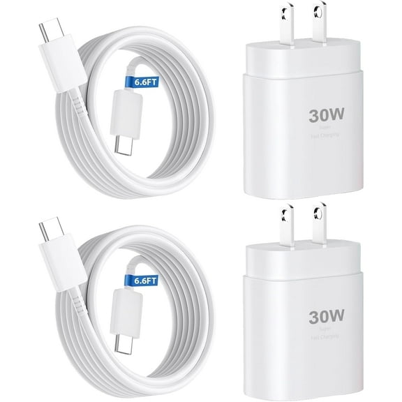 i Phone 17 16 15 Charger Fast Charging,2Pack 30W USB C Wall Charger Block 6.6FT Long USB C Cable Cord Compatible with iPhone 16 15/16 15 Pro Max/16 15 Pro/15 Plus,Samsung Galaxy S25/S24/S23/S22 Case