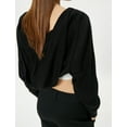 thumbnail image 4 of Hooded Crop Cardigan Long Sleeve, 4 of 5