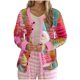 thumbnail image 2 of Puntoco Chaqueta Tipo Cárdigan Informal Con Botones Y Estampado Navideño Para Mujer, 2 of 5