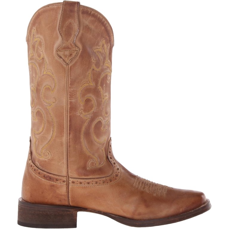 Roper Western Boots Womens Lindsey Leather Tan 09-021-0910-0959 TA