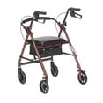 thumbnail image 6 of Drive Medical Rollator Rolling Walker with 6 inch Wheels, Folding Removable Backrest, and Padded Seat, Red, 6 of 7