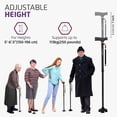 thumbnail image 4 of Bastón Allay para hombre y mujer: plegable, ajustable y plegable para personas mayores, con equilibrio, de pie, punta pivotante, resistente, con bolsa de viaje | Bastones para personas mayores - Negro, 4 of 5