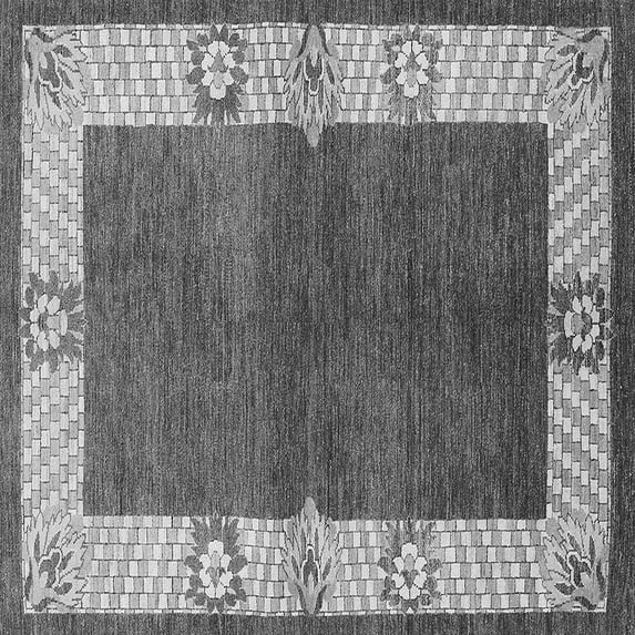 Ahgly Company Indoor Square Oriental Gray Industrial Area Rugs, 6' Square
