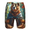 thumbnail image 3 of Fotbe Maple Meditating Bear Trajes de Baño Estampados para Hombre, Shorts de Verano de Secado Rápido, Ropa de Playa, Bañadores-3X-Large, 3 of 6