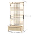 thumbnail image 3 of Outsunny Wood Planter with Trellis Privacy Screen Narural Wood, 3 of 9