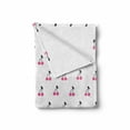 thumbnail image 2 of Cherry Soft Flannel Fleece Throw Blanket, Hand Drawn Illustration of Red Pie Cherry with a Single Leaf on Stems, Cozy Plush for Indoor and Outdoor Use, 50" x 60", Pink Black White, by Ambesonne, 2 of 6