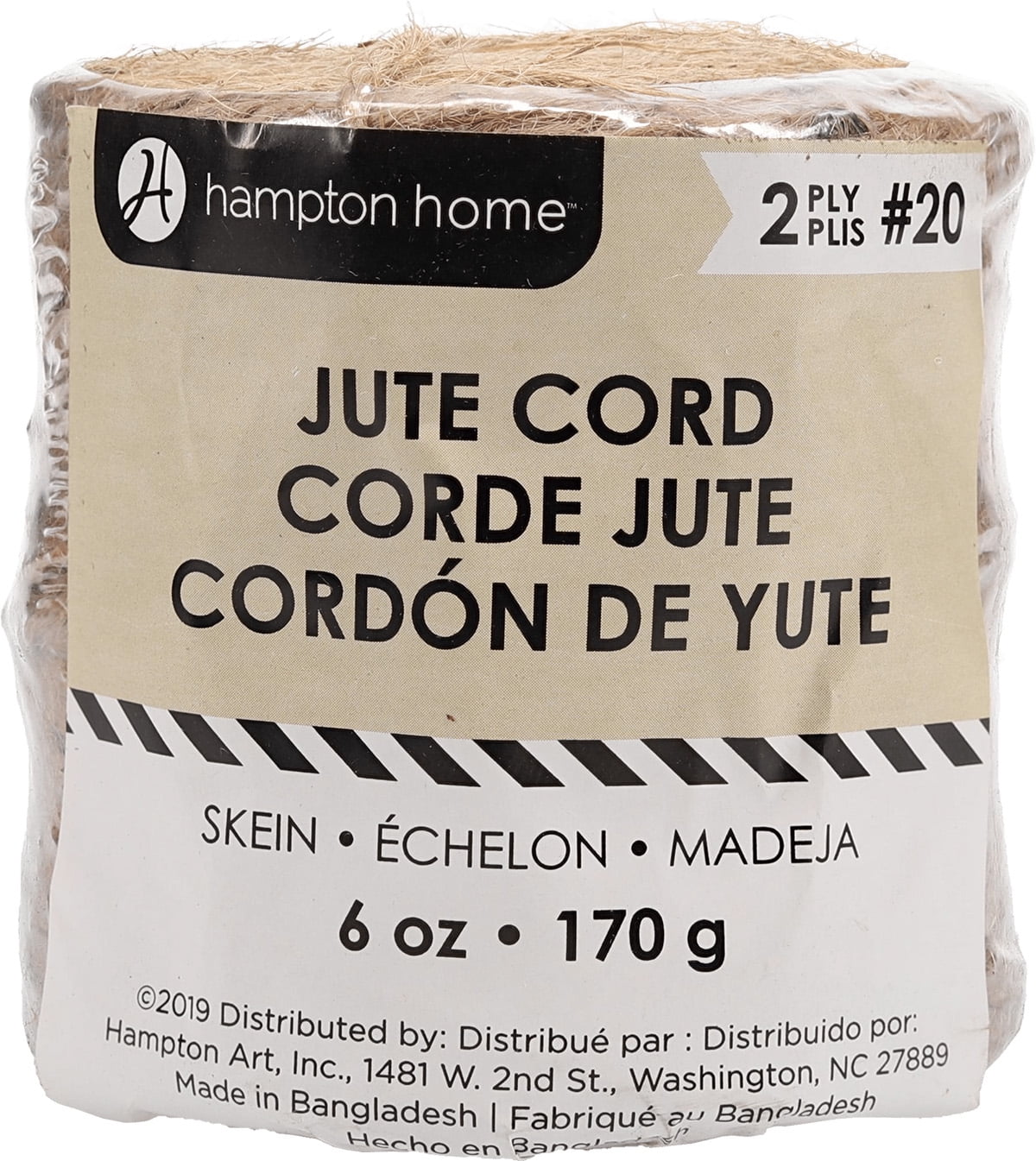 Leisure Arts Home Brown 400' 2-Ply Jute Cord, 400ft - Arts and Craft Reusable
