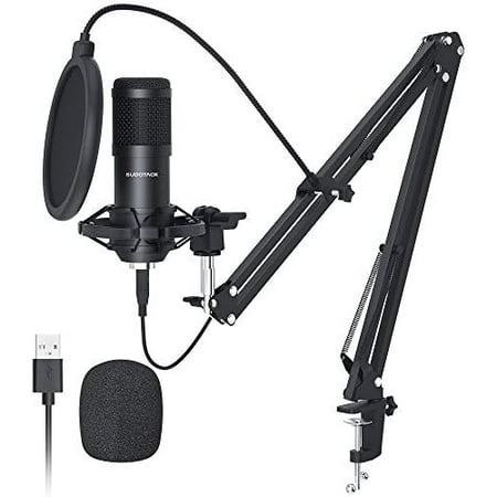 USB Condenser Podcast Microphone for PC: Studio Microphone Kit with 192KHz/24bit Professional Sound Chipset Cardioid for Recording, Streaming, Gaming, Voice-Over, YouTube, Twitch (ST-800)$$Music