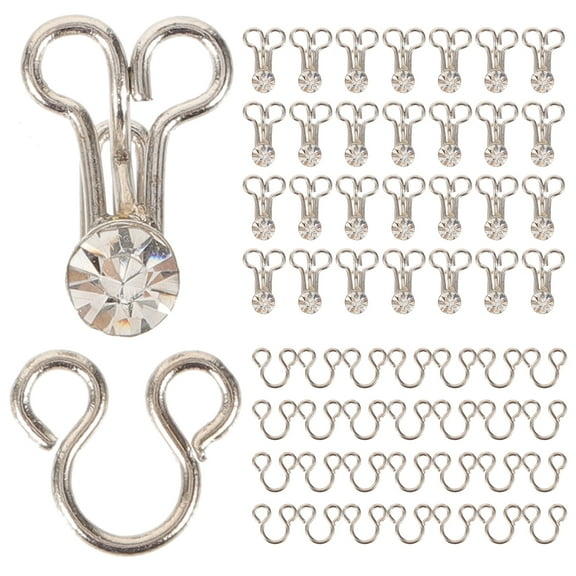 landege 20pcs Sewing Hooks Eyes Closure Hooks Cheongsam Invisible Closure Hook for Clothes Pants Bra