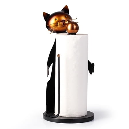 Support pour Essuie-Tout Chat de Comptoir Style Ferme Support pour Essuie-Tout Support pour Rouleau de Cuisine Organiser Porte-Essuie-Tout pour Cuisine Table à Manger Déco Maison