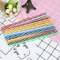 thumbnail image 2 of Colorful Reusable Hard Plastic Stripe Drinking Straws Party Decoration, 2 of 5